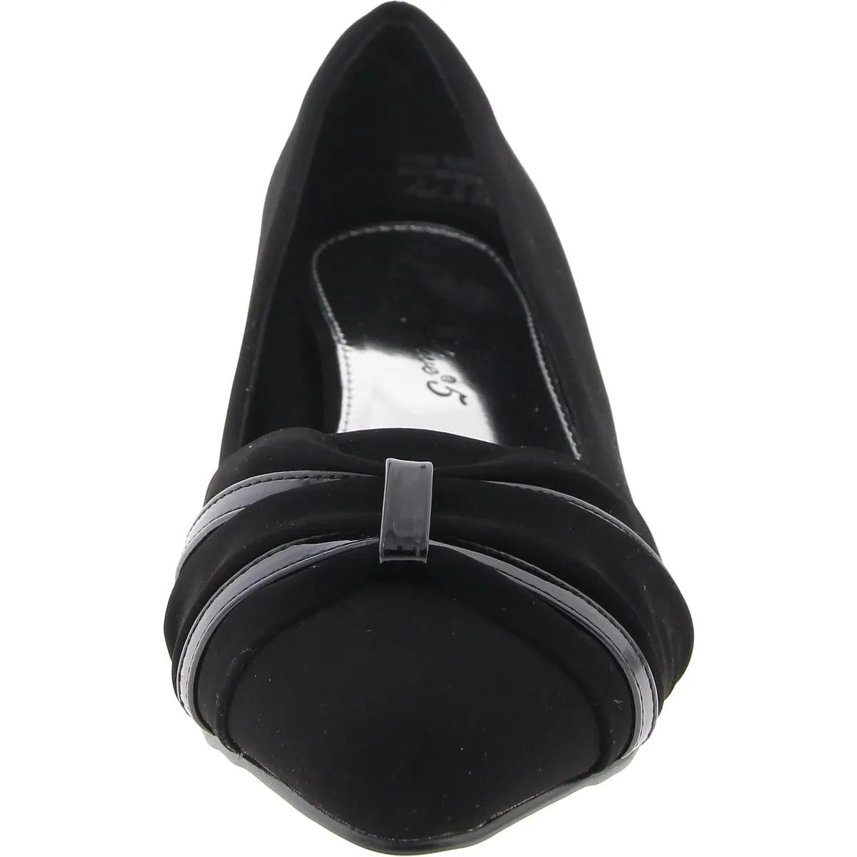 Millie Womens Solid Faux Leather Block Heels