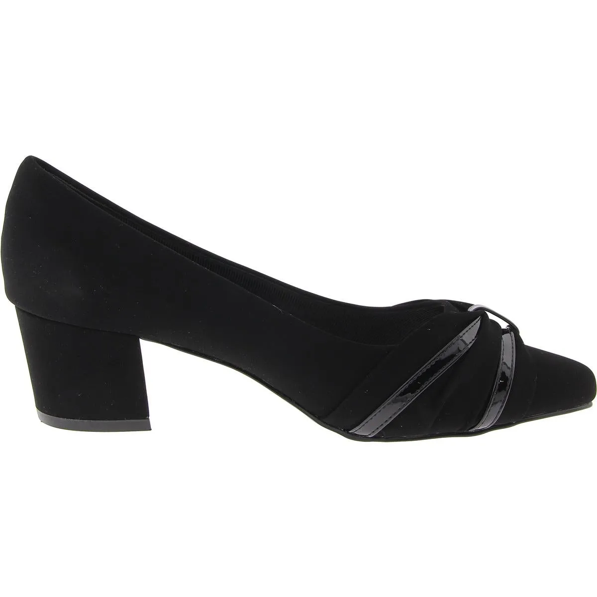 Millie Womens Solid Faux Leather Block Heels