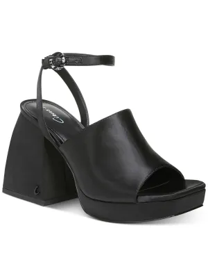Miranda Womens Square Toe Ankle Strap Block Heels