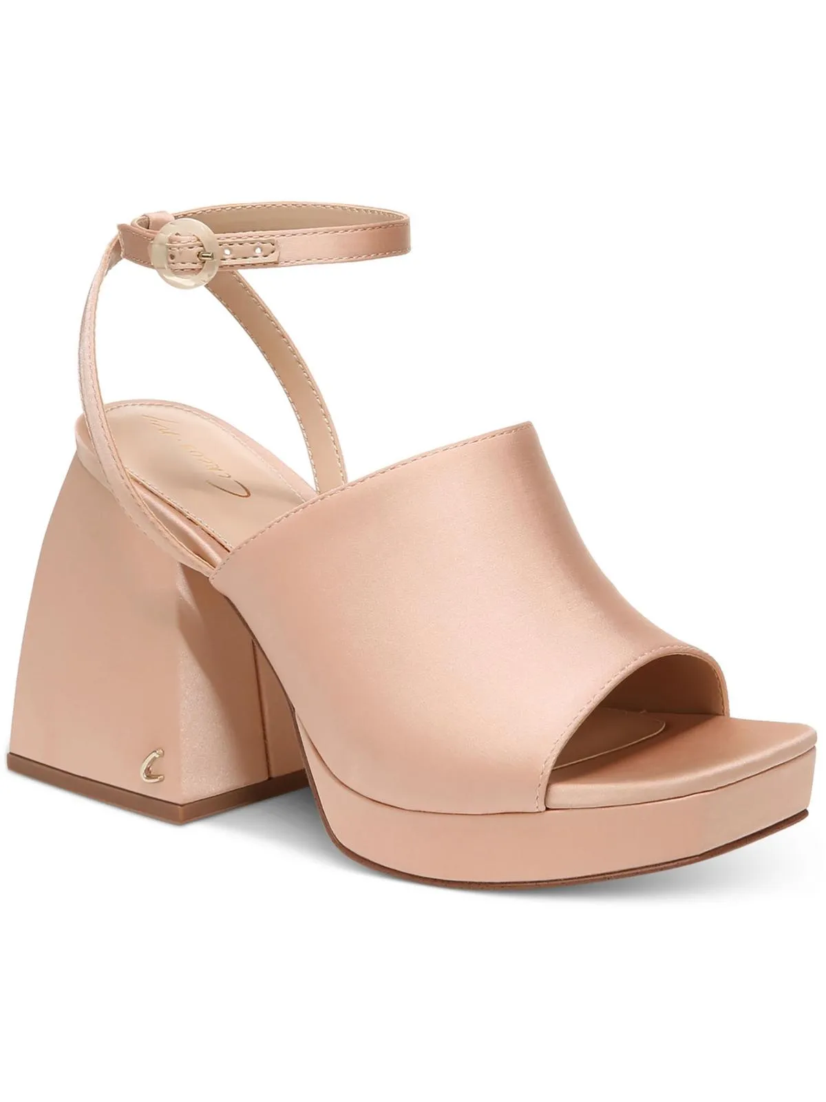 Miranda Womens Square Toe Ankle Strap Block Heels