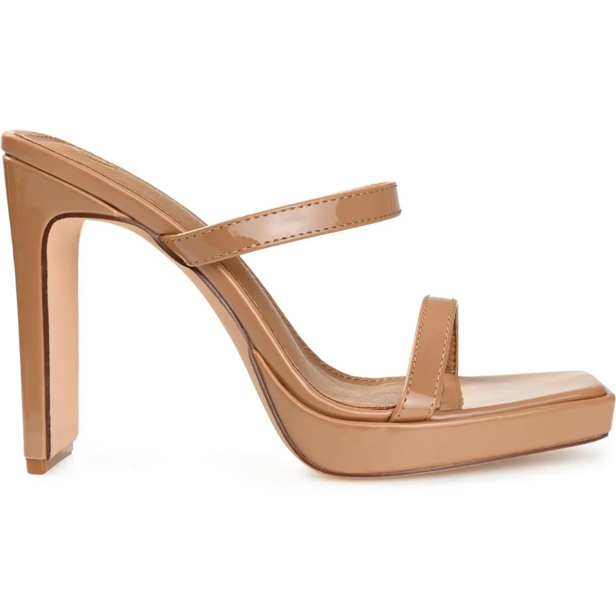 NAIVEE Womens Faux Leather Open Toe Pumps
