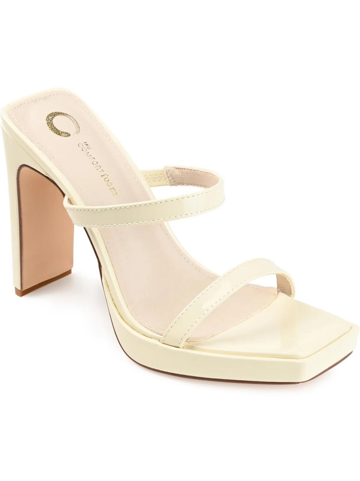 NAIVEE Womens Faux Leather Open Toe Pumps