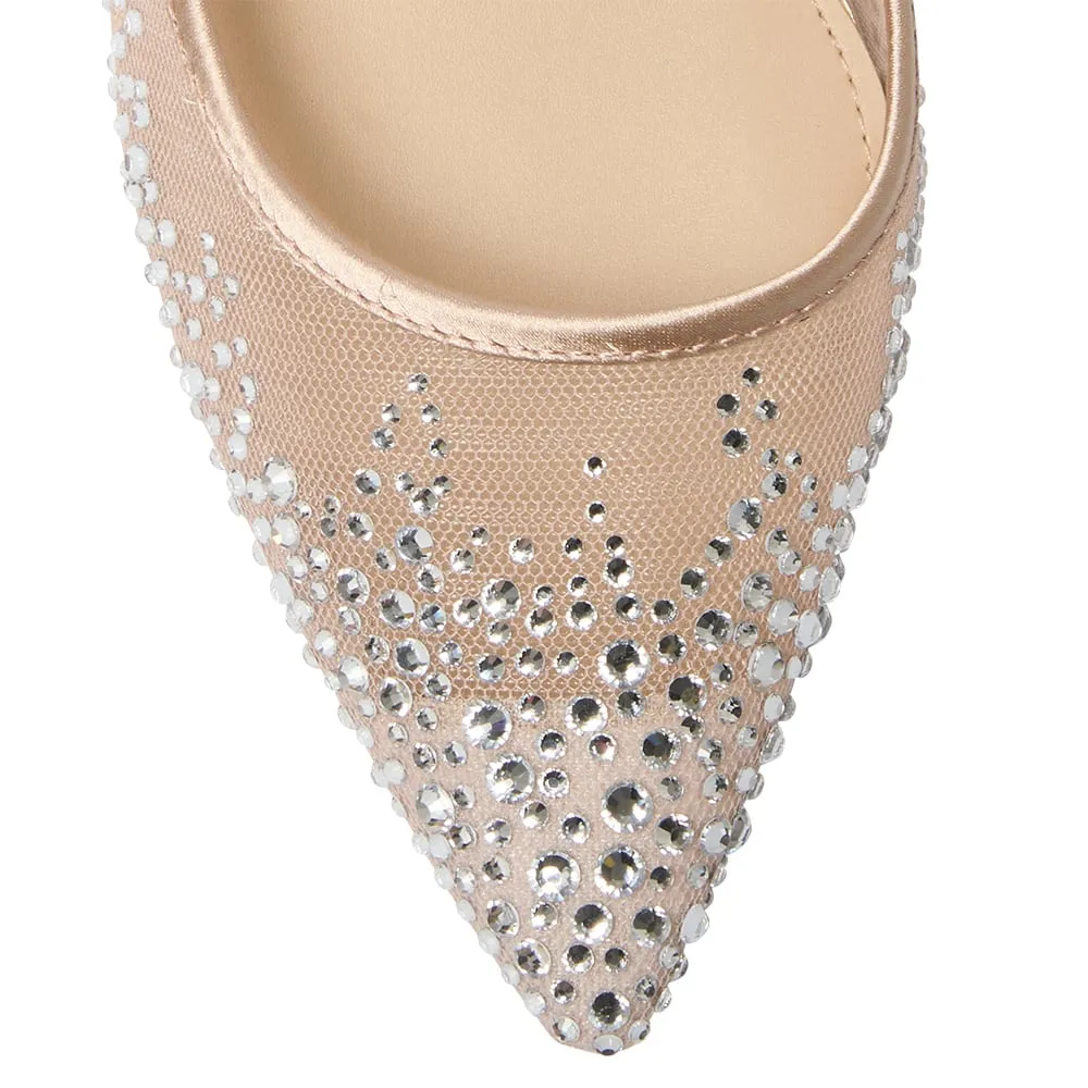 Nalia Heel in Pearl Rose Crystal