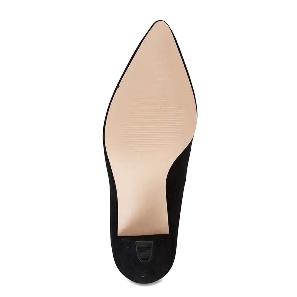 Nancy Heel in Black Suede