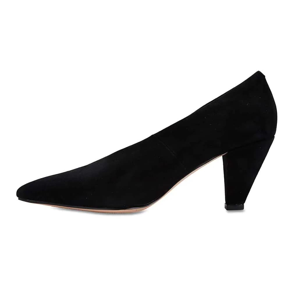 Nancy Heel in Black Suede