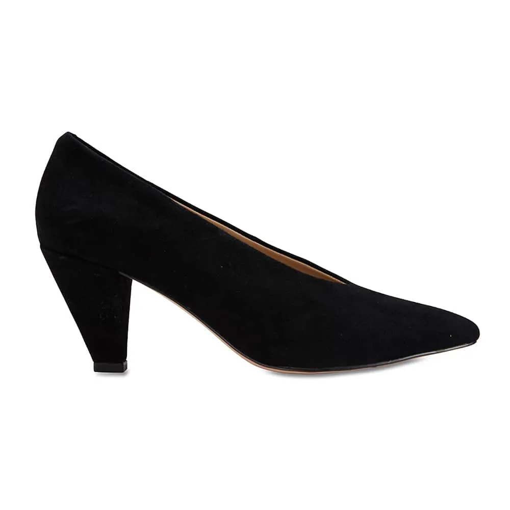 Nancy Heel in Black Suede