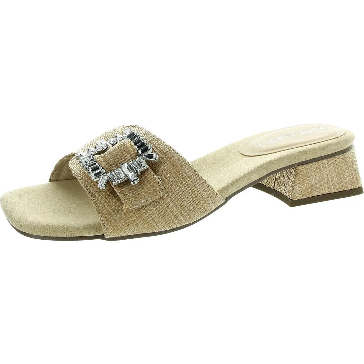 Naomi Womens Buckle Leather Block Heels