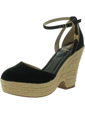 Nati Womens Suede Ankle Strap Espadrille Heels