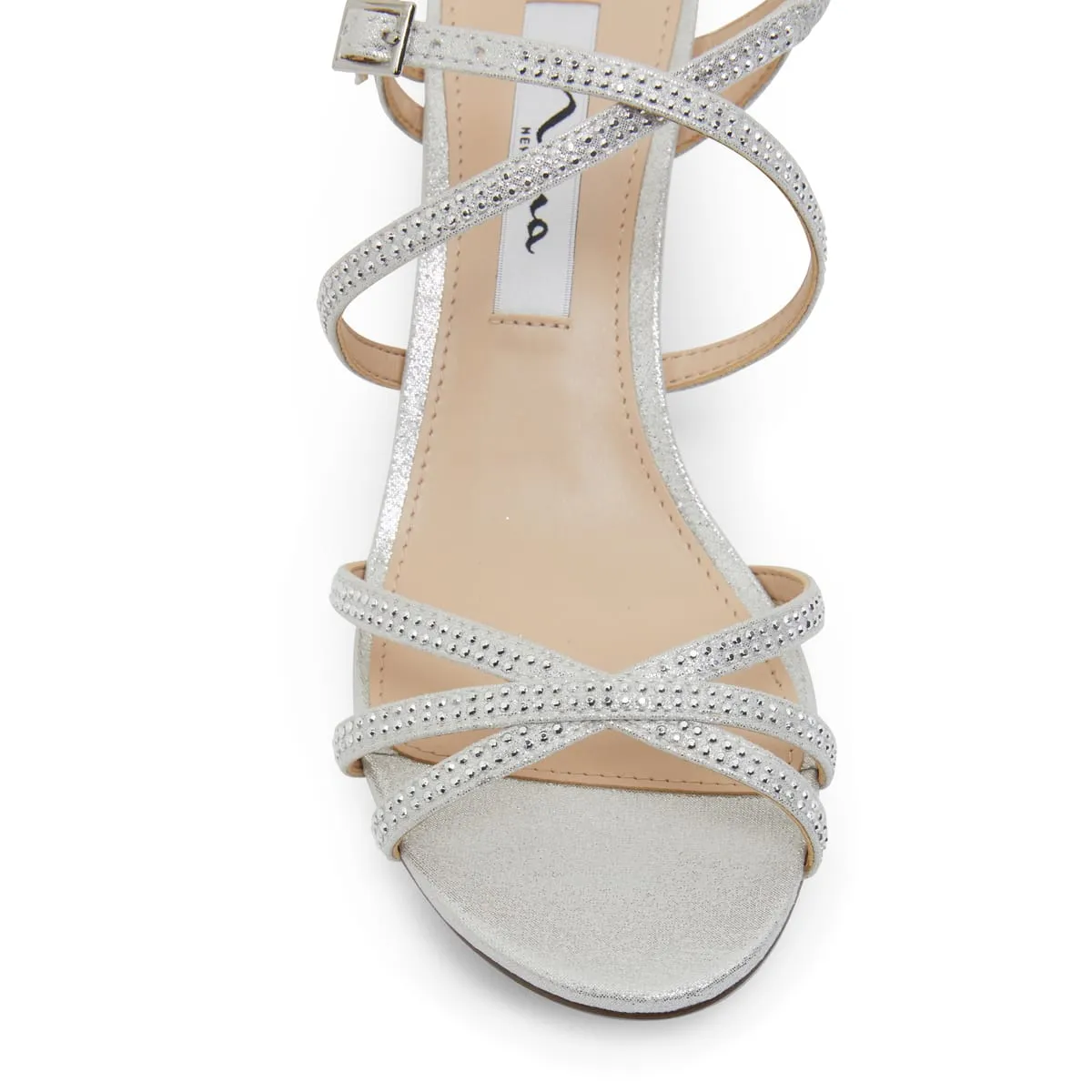Netti Heel in Silver Fabric