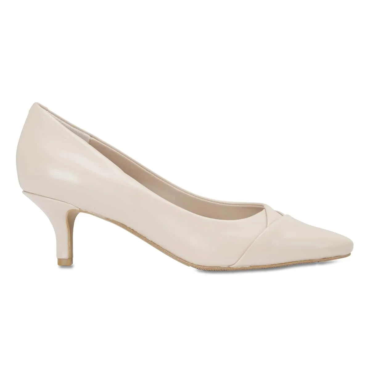 Newport Heel in Nude Leather