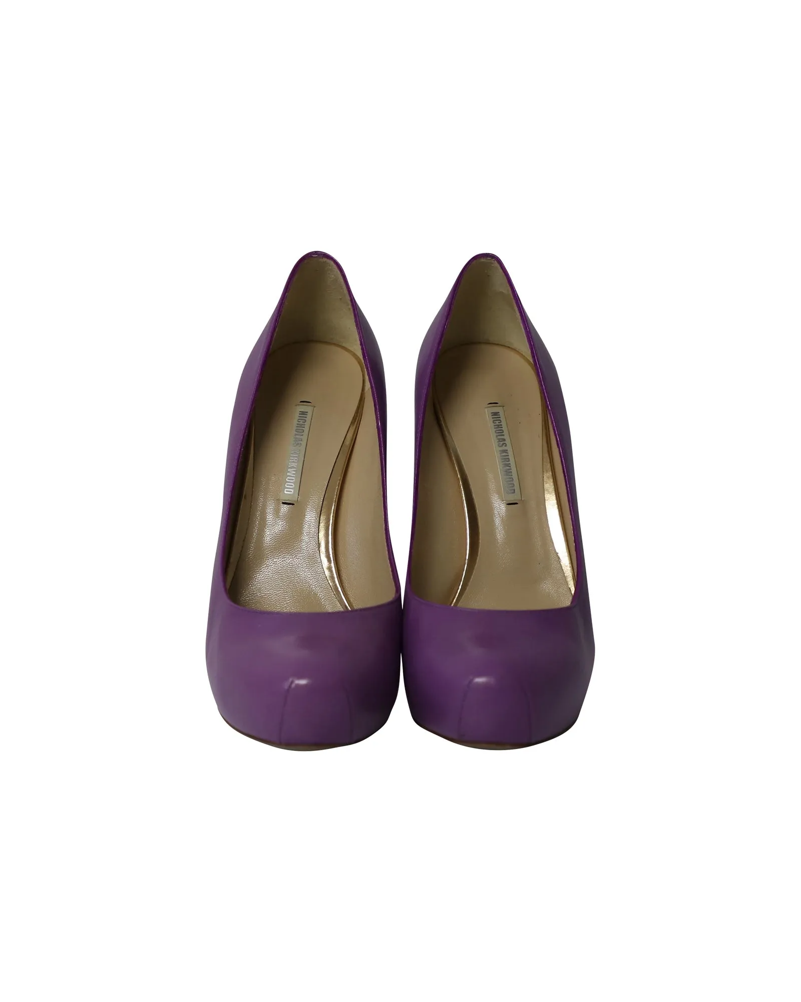Nicholas Kirkwood Platform Pumps in Purple Leather