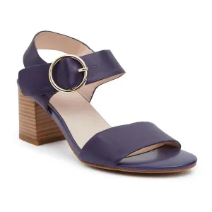 Nickel Heel in Navy Leather