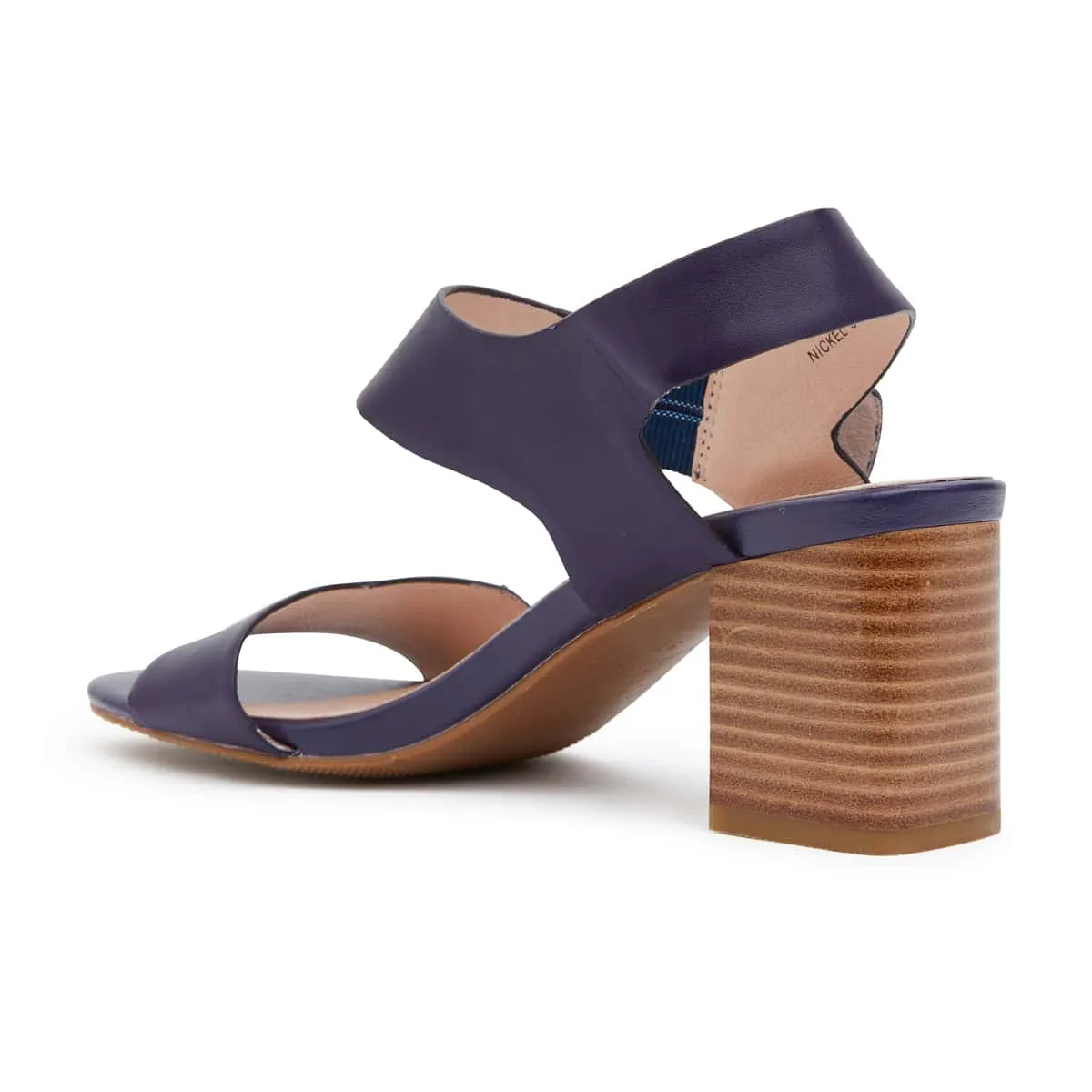 Nickel Heel in Navy Leather