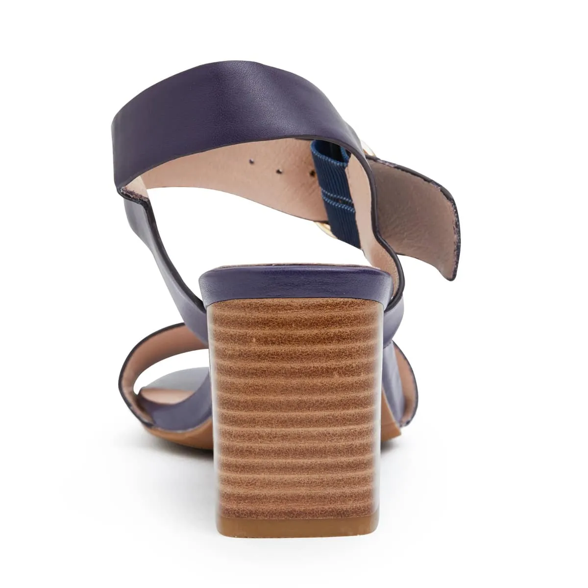 Nickel Heel in Navy Leather
