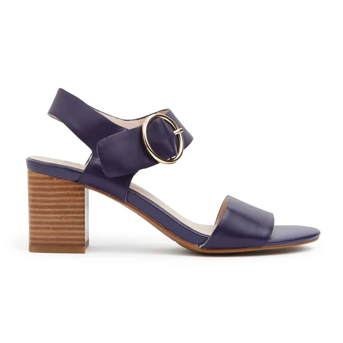 Nickel Heel in Navy Leather