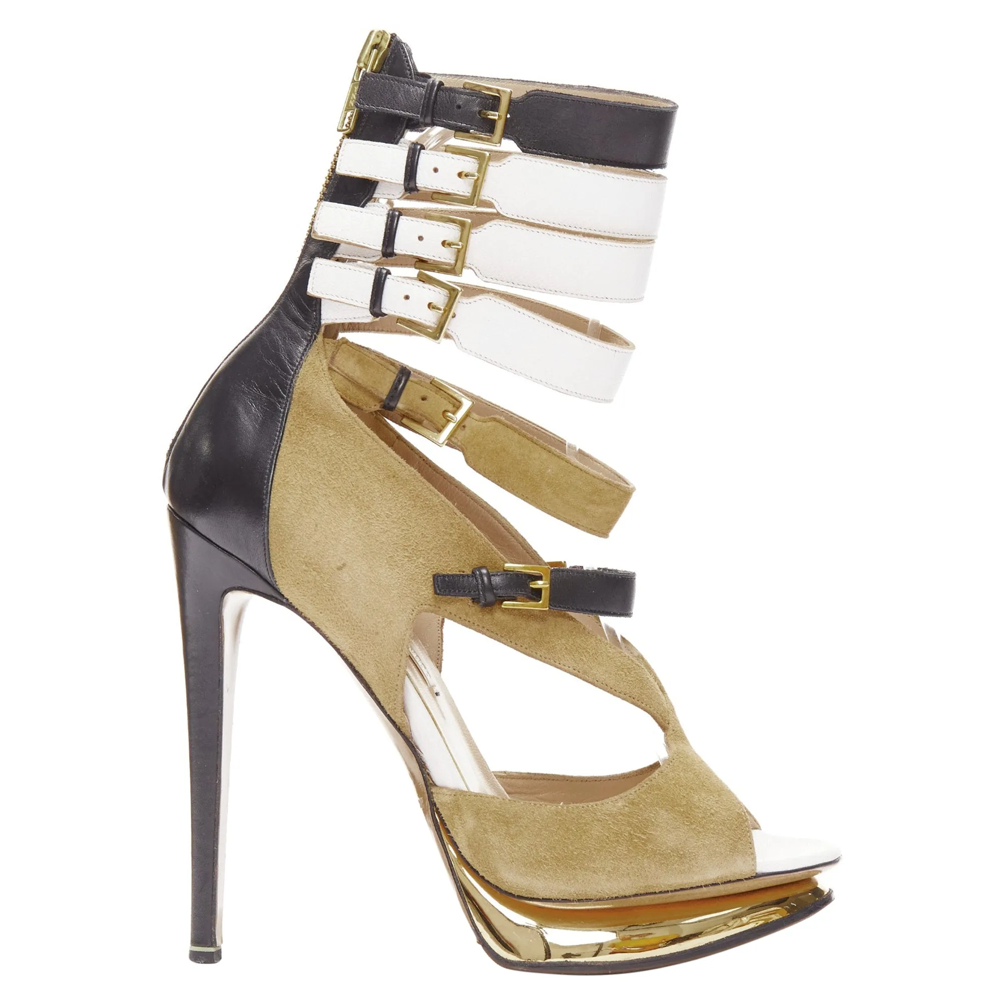 Nicolas Kirkwood suede gladiator g platform heel