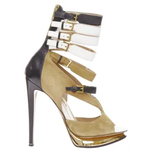 Nicolas Kirkwood suede gladiator g platform heel