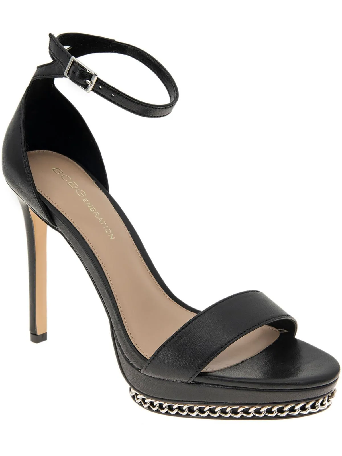 Noelli Womens Faux Leather Ankle Strap Pumps