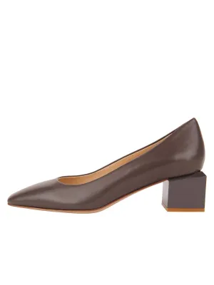 Novella Block Heeled Pump In Asphalt Nappa