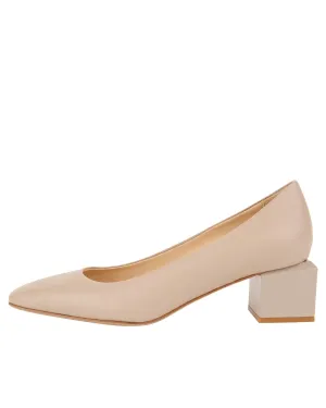 Novella Block Heeled Pump In Birch