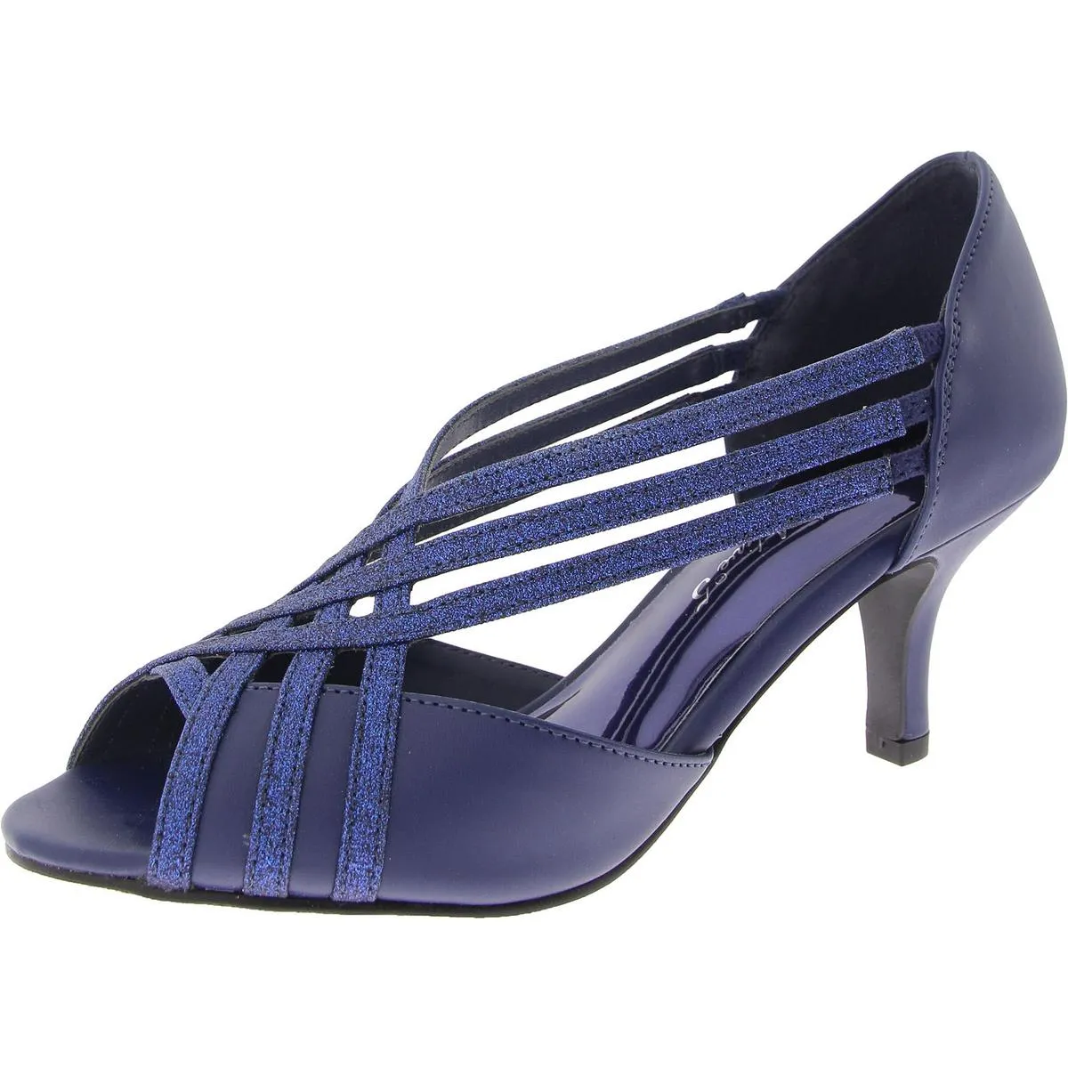Oceana Womens Faux Leather Peep Toe Pumps