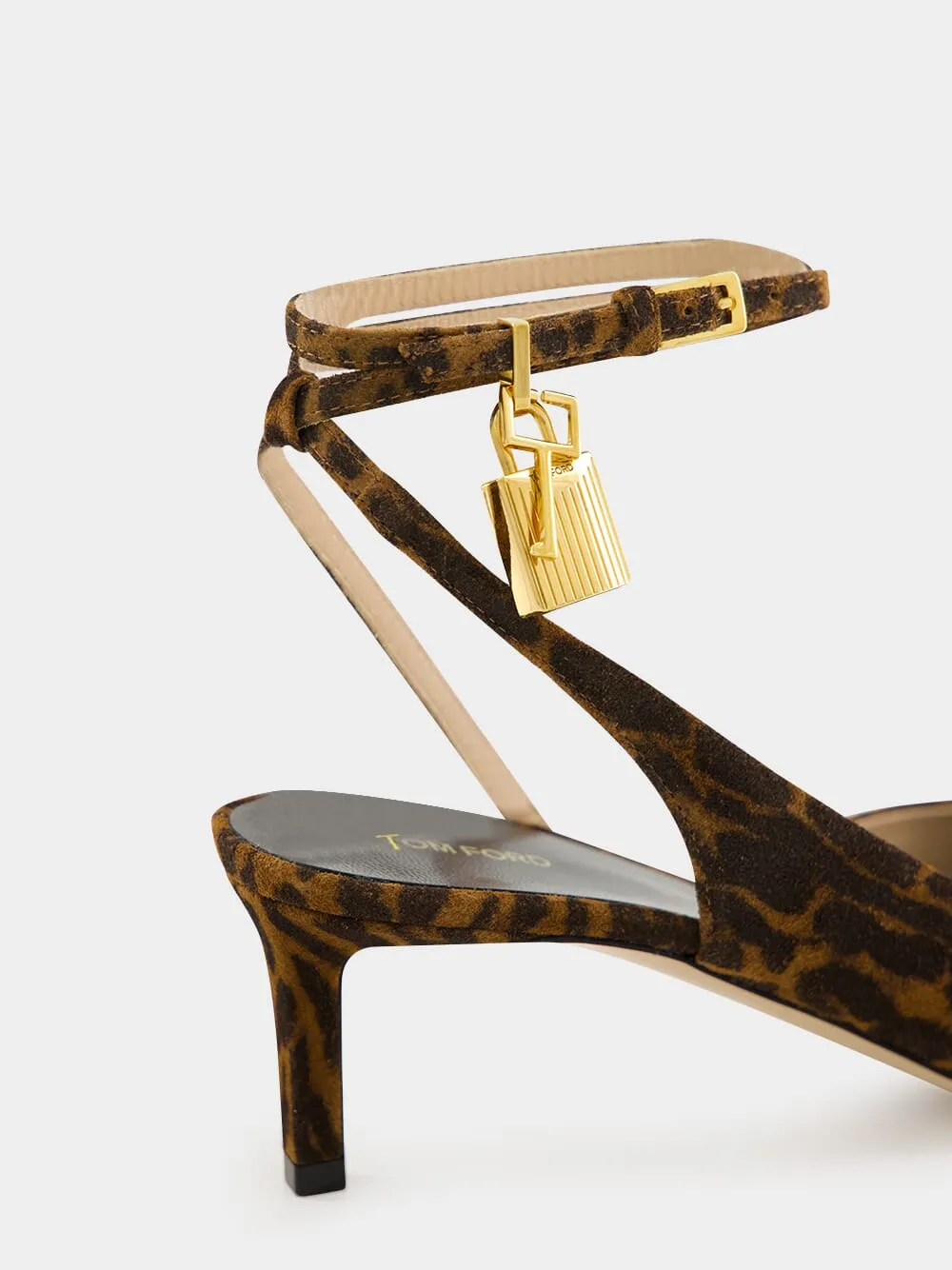 Ocelot Suede Kitten-Heel Slingbacks