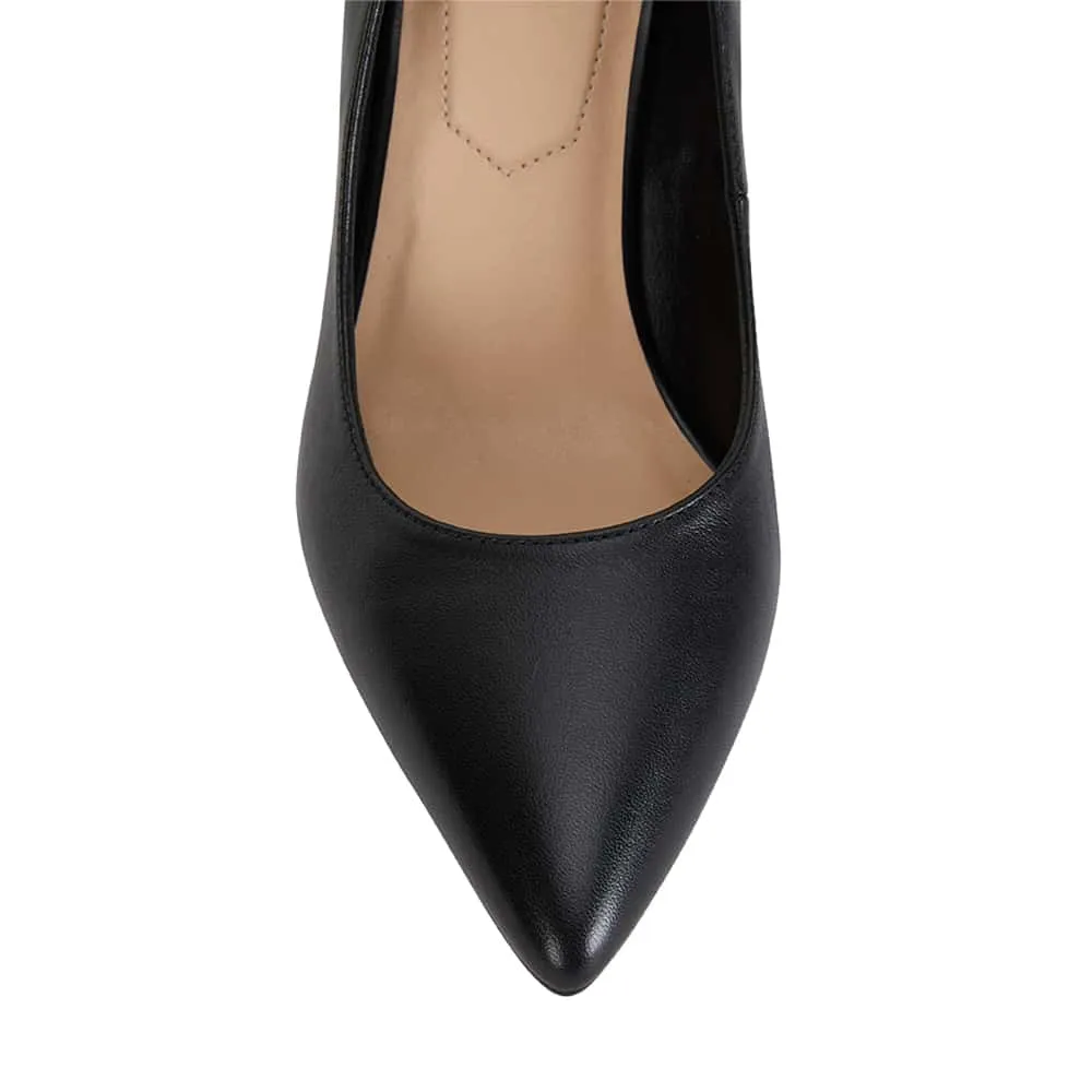 Octavia Heel in Black Leather