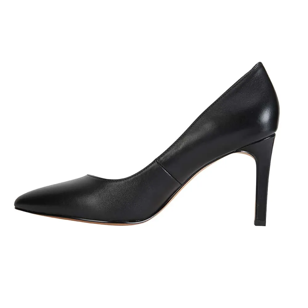 Octavia Heel in Black Leather