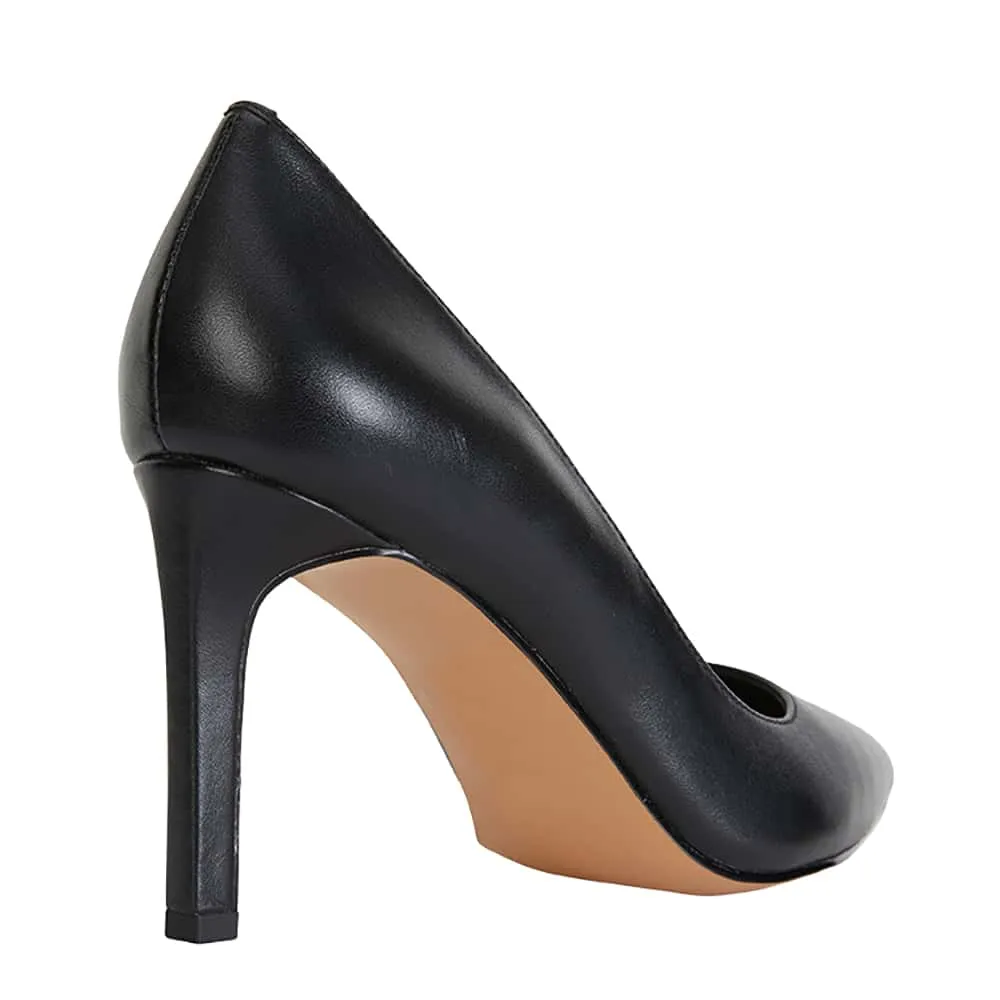 Octavia Heel in Black Leather