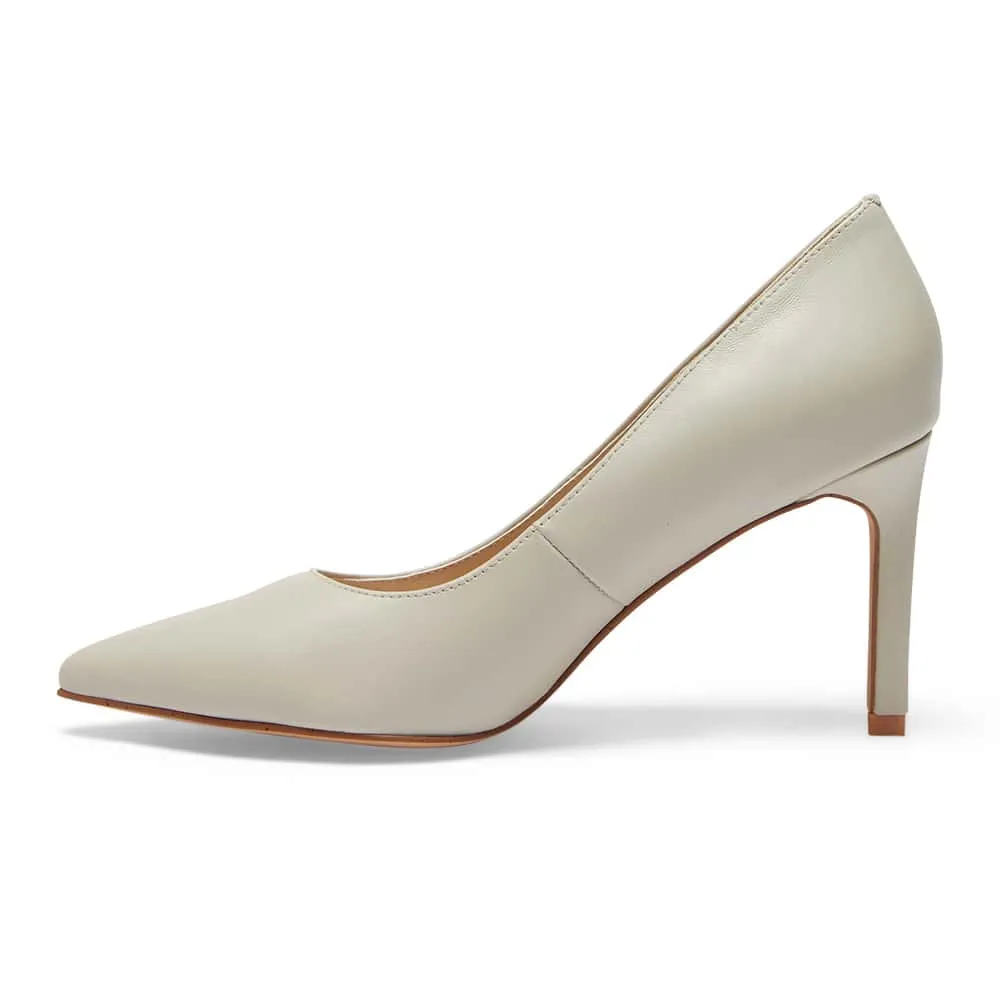 Octavia Heel in Ivory Leather
