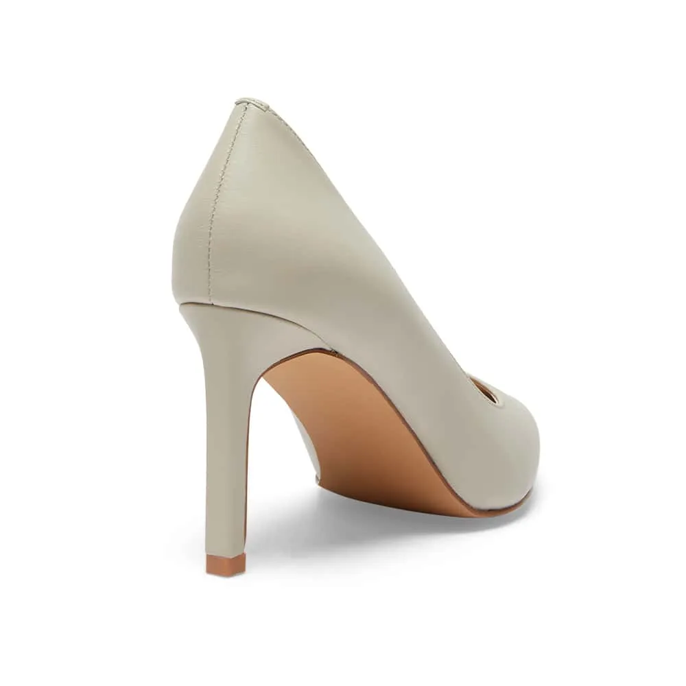 Octavia Heel in Ivory Leather