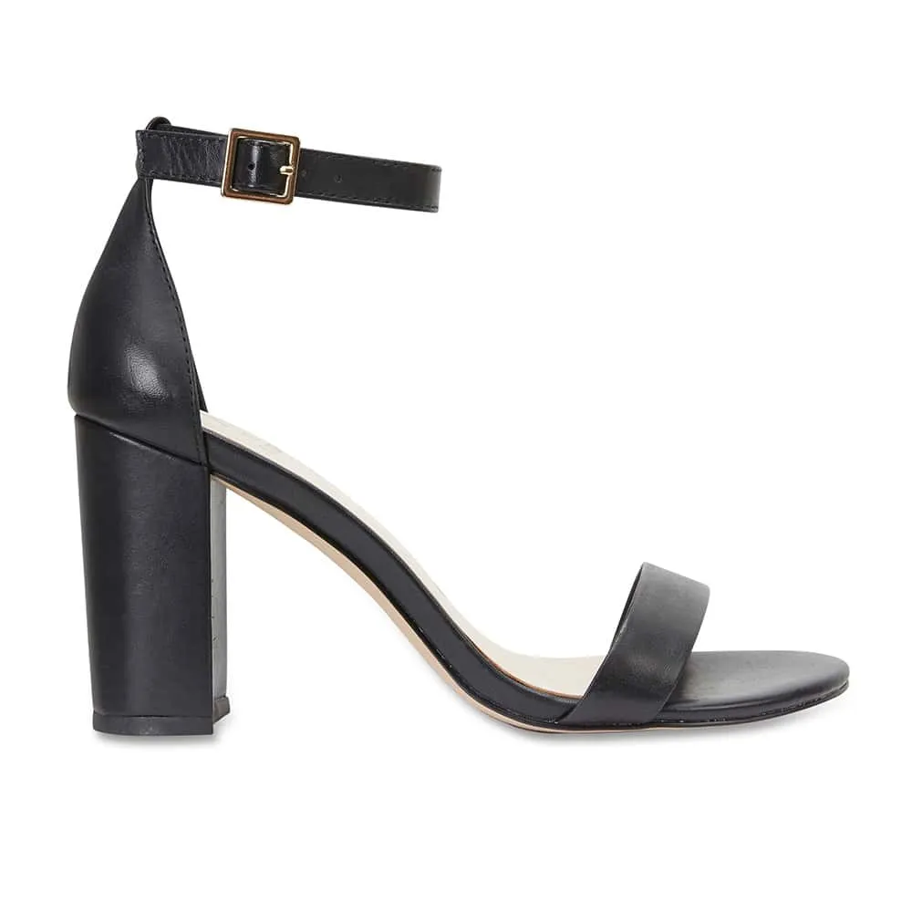 Odyssey Heel in Black Leather