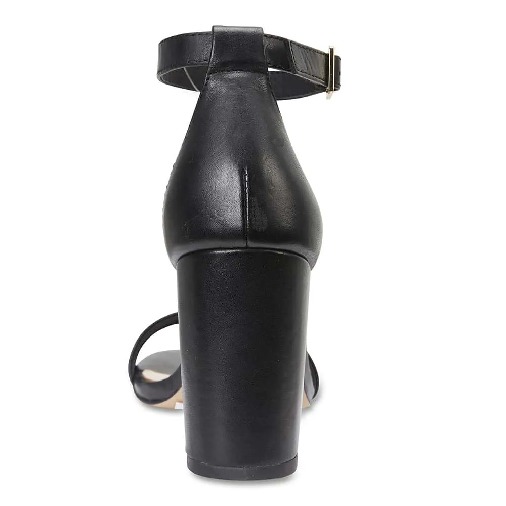 Odyssey Heel in Black Leather