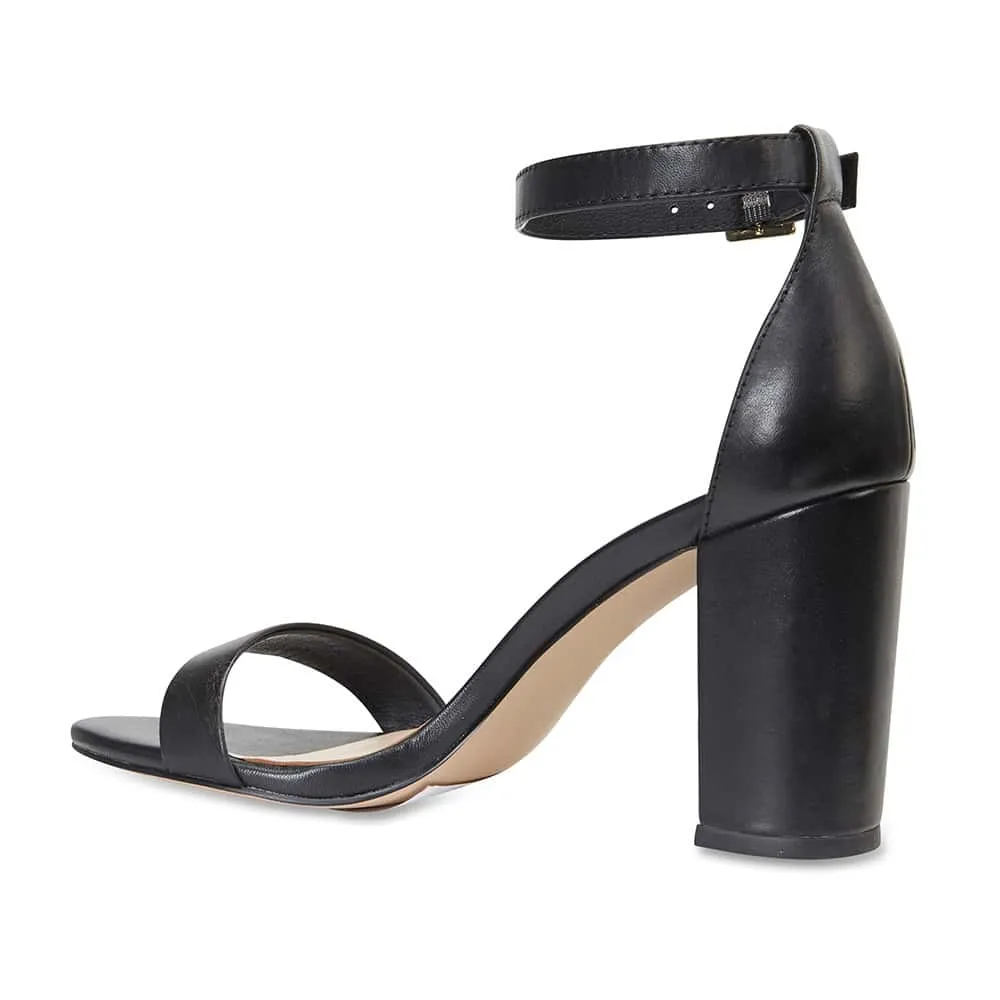 Odyssey Heel in Black Leather