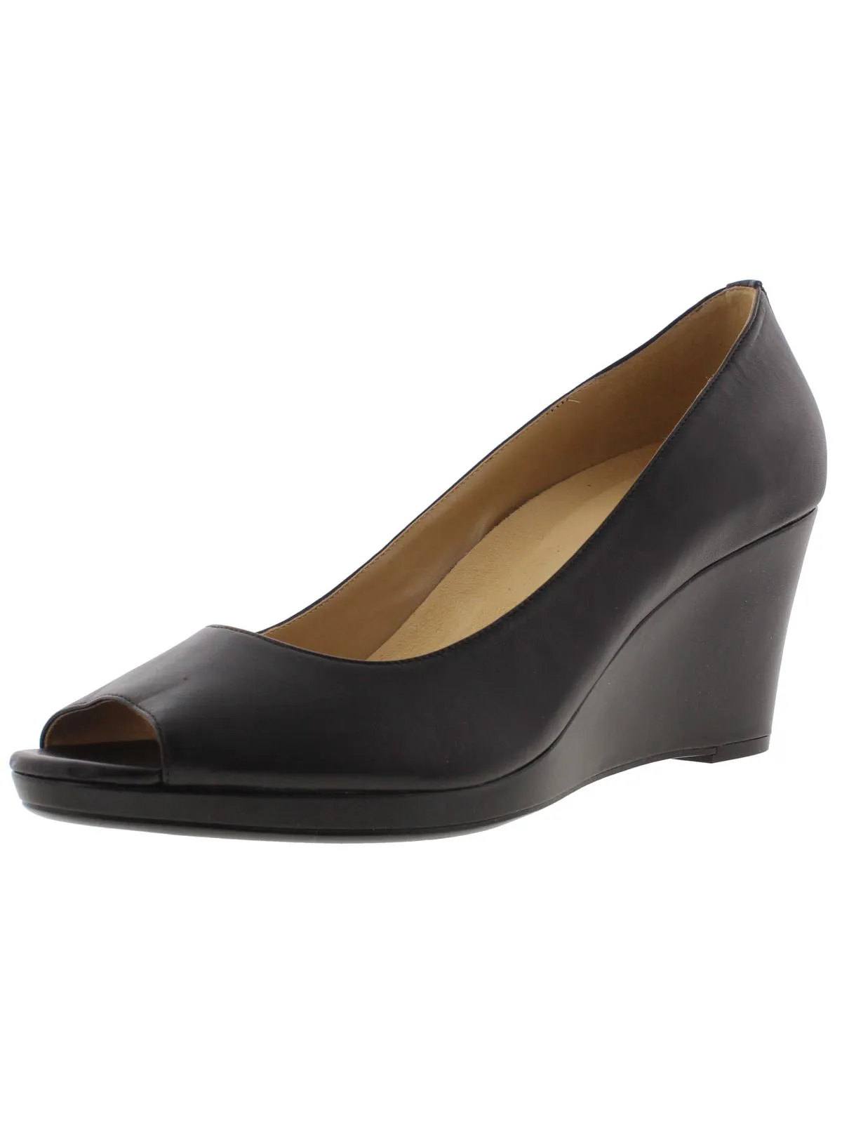 Olivia Womens Padded Insole Peep Toe Wedge Heels