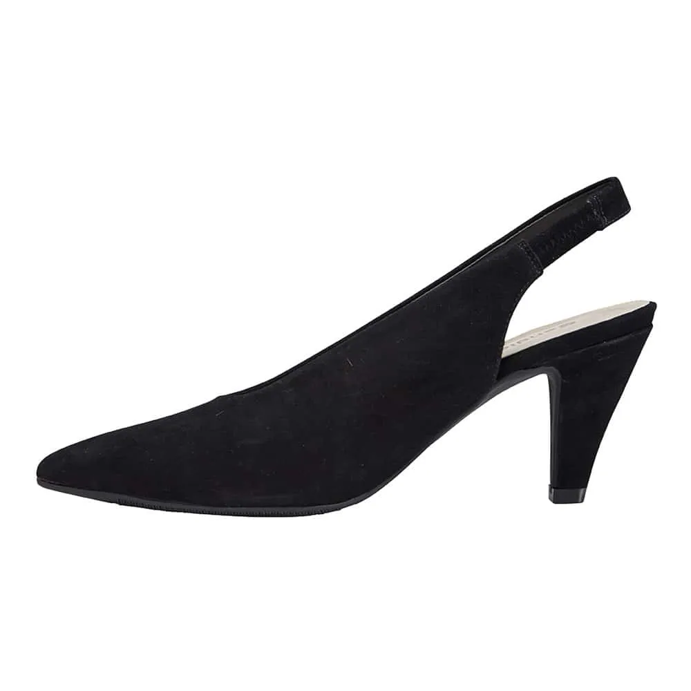 Olympia Heel in Black Suede