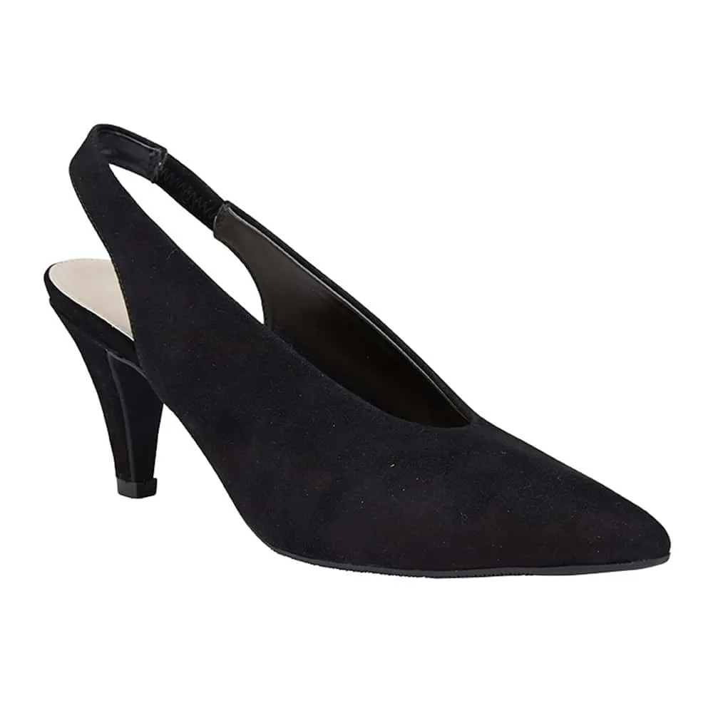 Olympia Heel in Black Suede