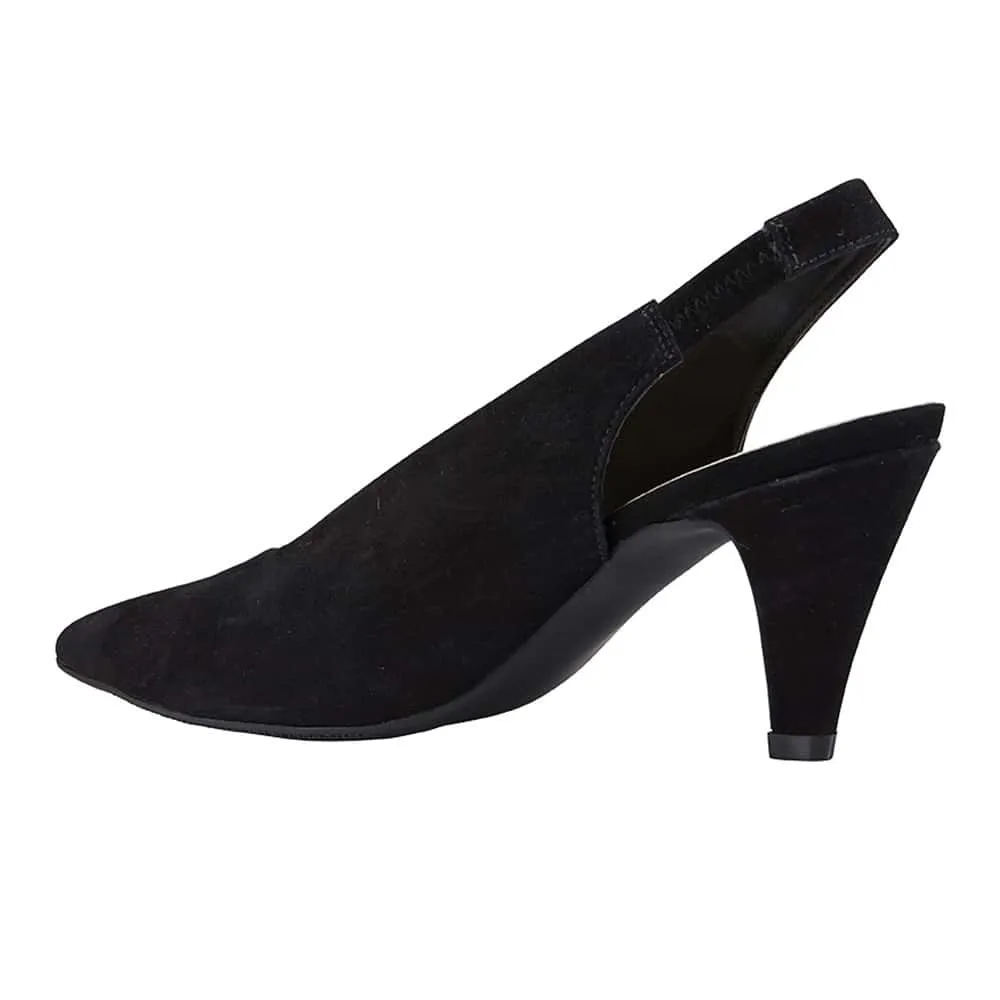 Olympia Heel in Black Suede
