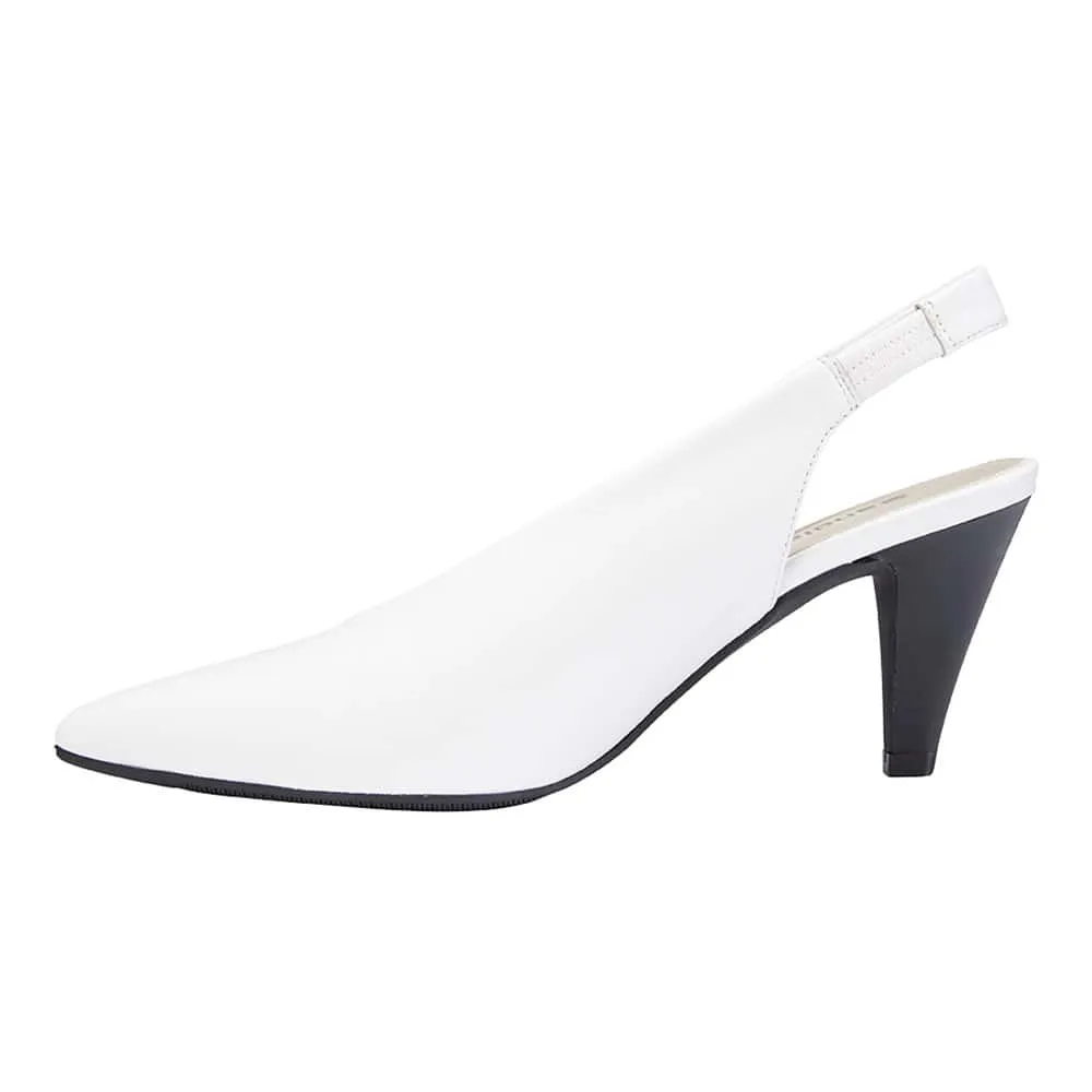 Olympia Heel in White Leather