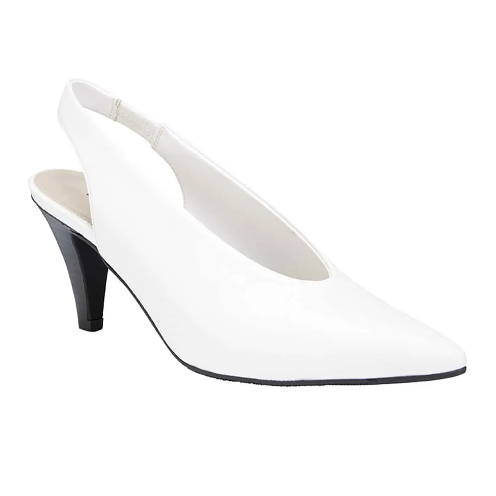 Olympia Heel in White Leather