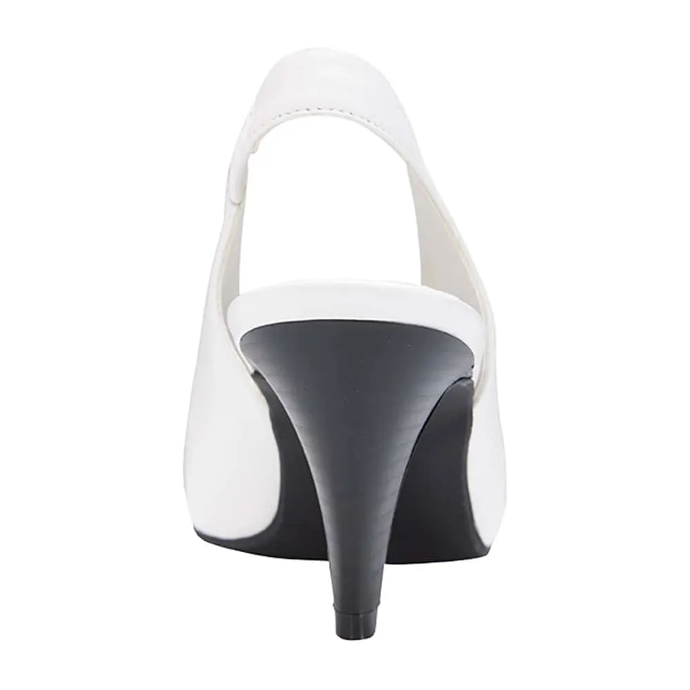 Olympia Heel in White Leather