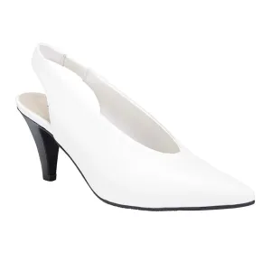 Olympia Heel in White Leather