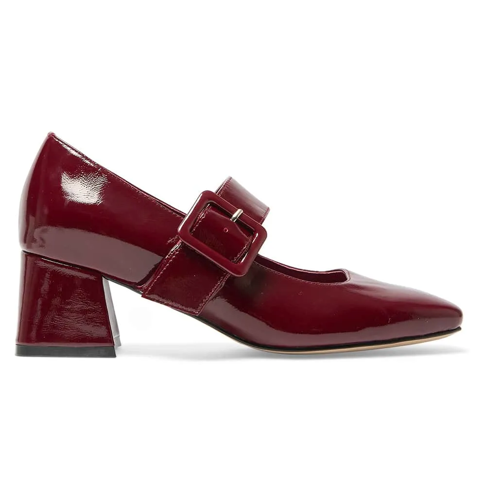 Olympia Heel in Wine Patent