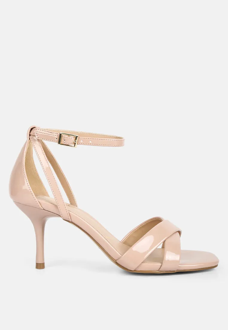oraiku faux suede cross strap heels