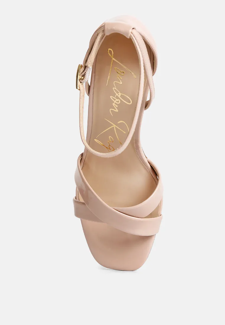 oraiku faux suede cross strap heels
