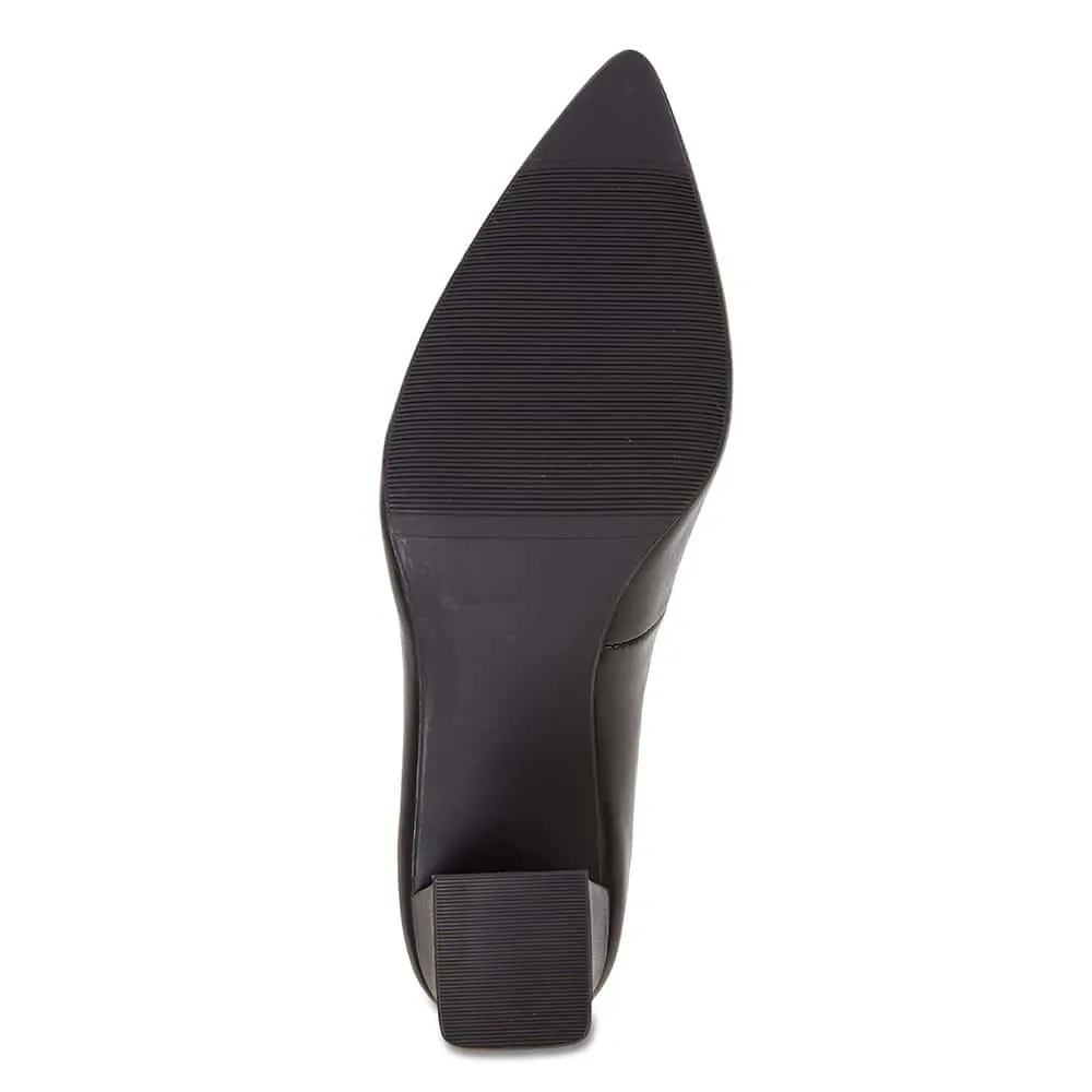 Paige Heel in Black Leather