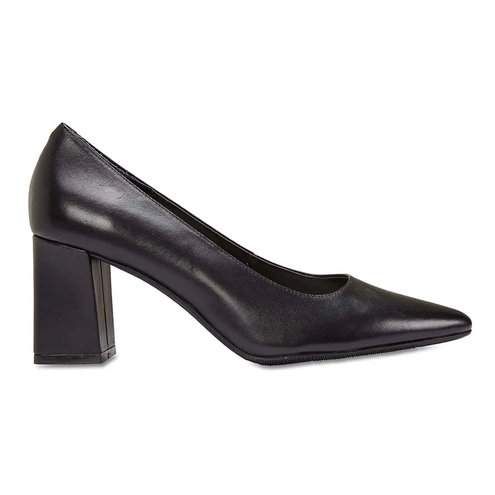 Paige Heel in Black Leather