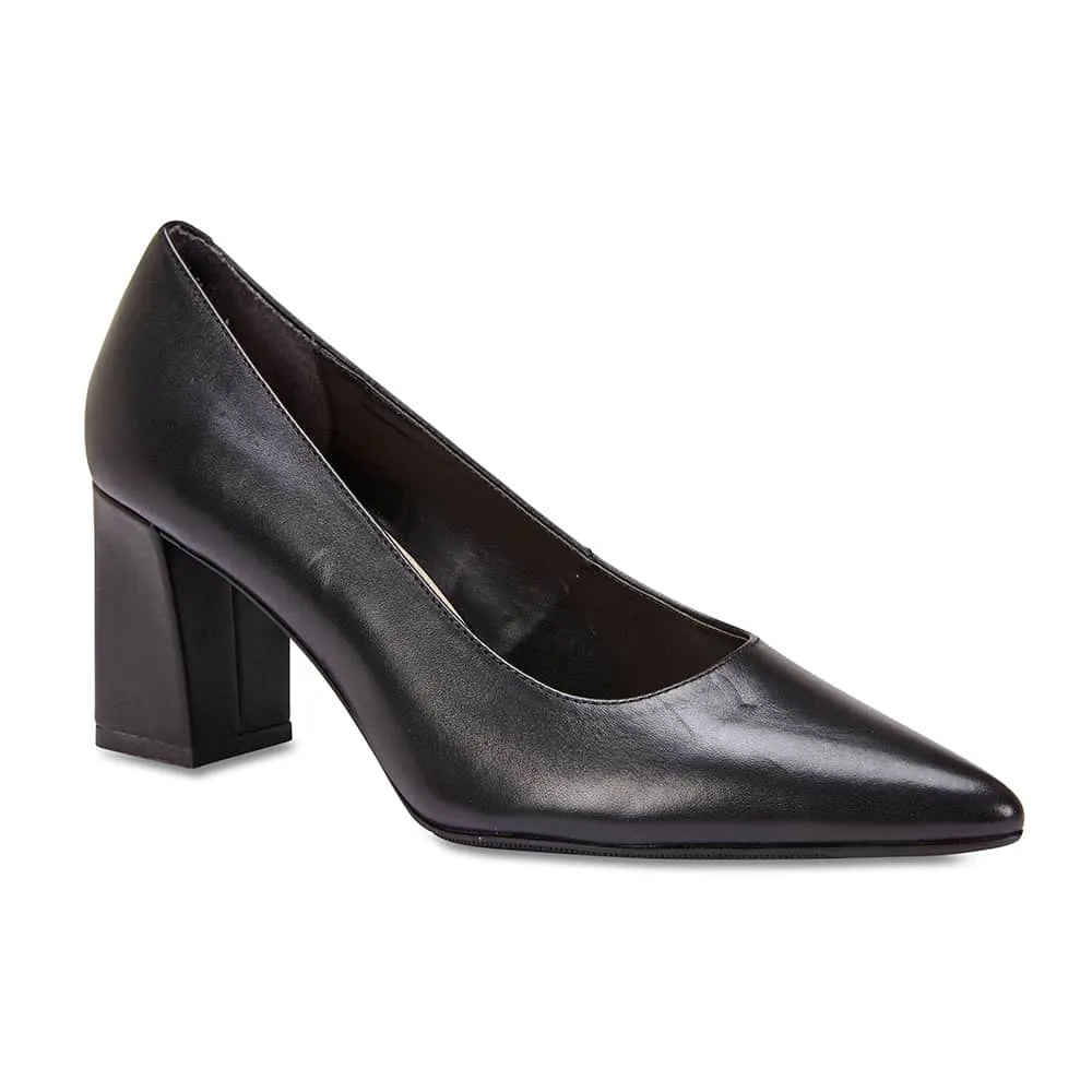 Paige Heel in Black Leather