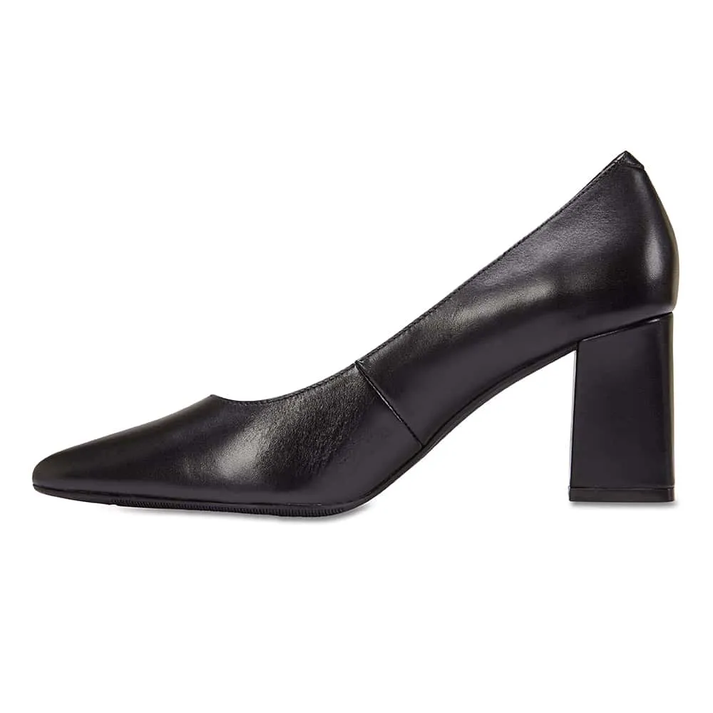 Paige Heel in Black Leather