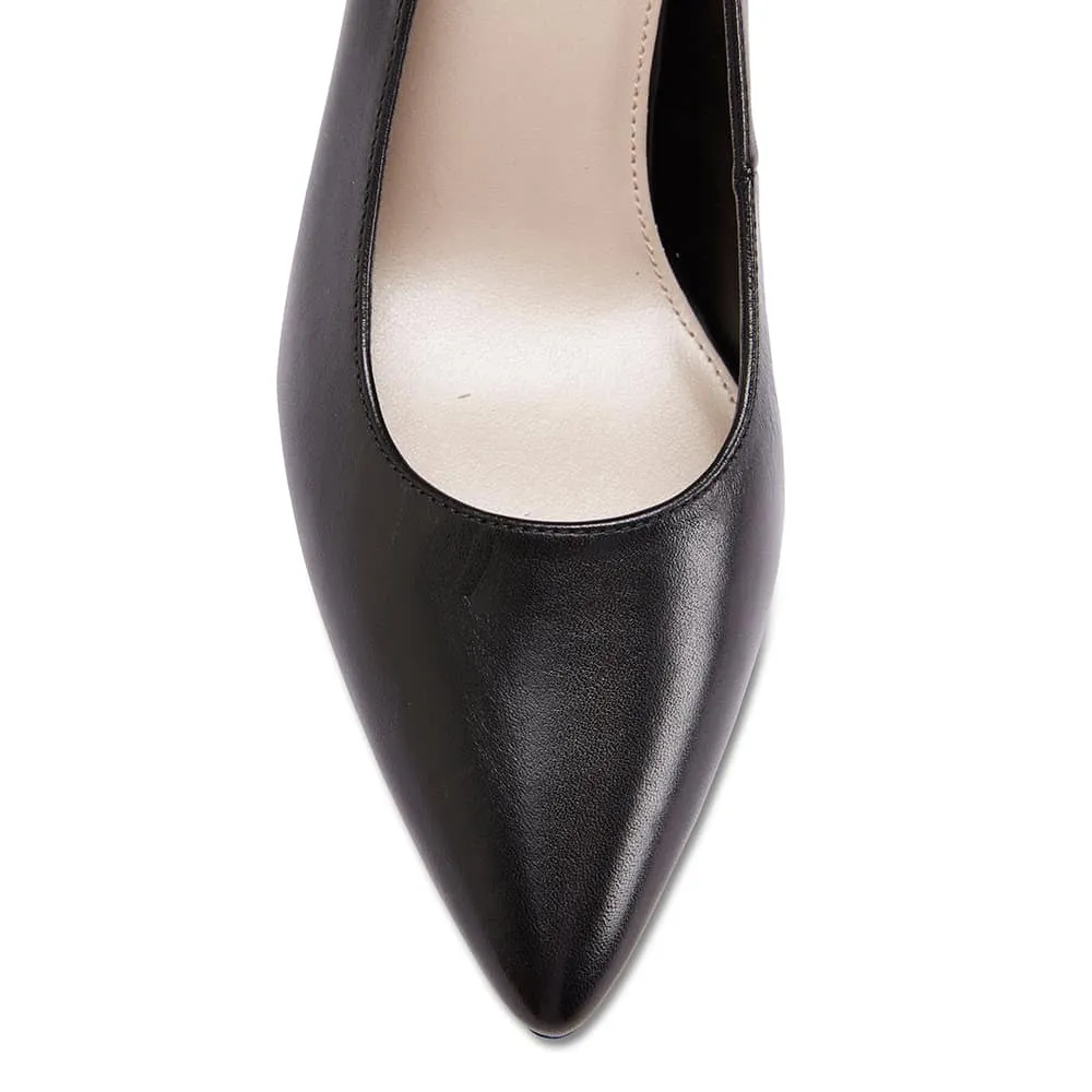Paige Heel in Black Leather